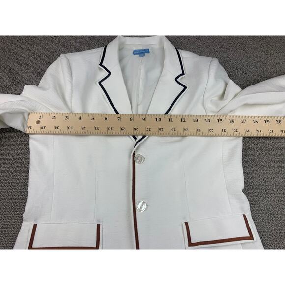 Pompomme‎ Girls 14Y White Black Trim Single Button Blazer - Picture 7 of 10